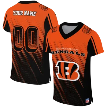 custom cincinnati bengals halftone fade orange black jersey best selling