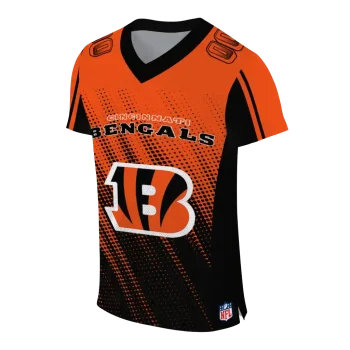 custom cincinnati bengals halftone fade orange black jersey fashion forward