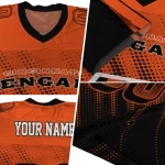 custom cincinnati bengals halftone fade orange black jersey best selling