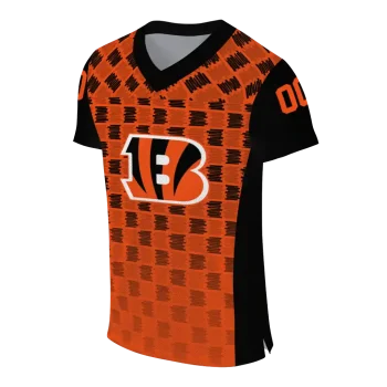 custom cincinnati bengals stacked rectangle orange jersey fashion forward