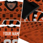 custom cincinnati bengals stacked rectangle orange jersey best selling
