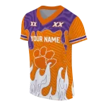 custom clemson tigers dripping flames orange white jersey best selling