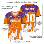 custom clemson tigers dripping flames orange white jersey best selling