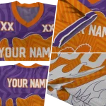 custom clemson tigers dripping flames orange white jersey best selling