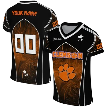 custom clemson tigers halftone slant orange black jersey best selling