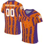 custom clemson tigers stripe splatter orange jersey best selling