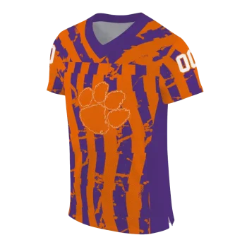 custom clemson tigers stripe splatter orange jersey fashion forward