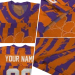 custom clemson tigers stripe splatter orange jersey best selling