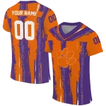 custom clemson tigers striped texture orange jersey best selling