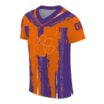 custom clemson tigers striped texture orange jersey best selling