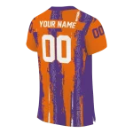 custom clemson tigers striped texture orange jersey best selling
