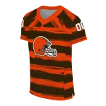 custom cleveland browns art stripe brown jersey best selling