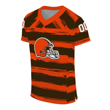 custom cleveland browns art stripe brown jersey fashion forward