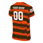 custom cleveland browns art stripe brown jersey best selling