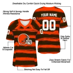 custom cleveland browns art stripe brown jersey best selling