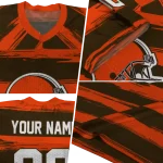 custom cleveland browns art stripe brown jersey best selling