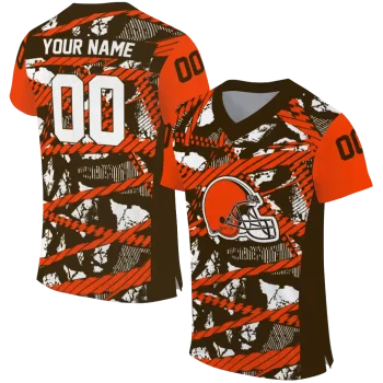 custom cleveland browns camo shatter brown jersey best selling