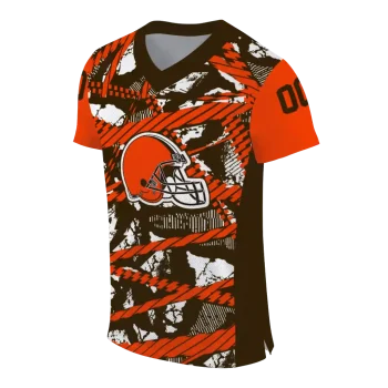 custom cleveland browns camo shatter brown jersey fashion forward