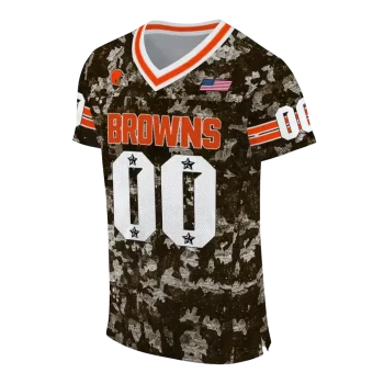 custom cleveland browns camouflage abstract brown jersey fashion forward