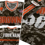 custom cleveland browns camouflage abstract brown jersey best selling