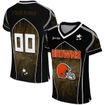 custom cleveland browns halftone slant brown black jersey best selling