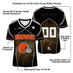custom cleveland browns halftone slant brown black jersey best selling