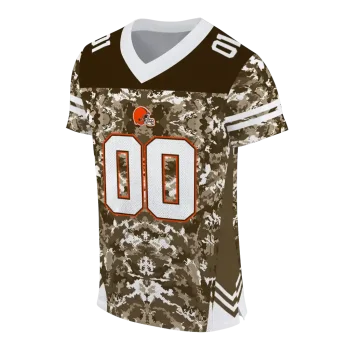 custom cleveland browns mirrored pattern brown jersey fashion forward