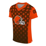 custom cleveland browns stacked rectangle brown jersey best selling