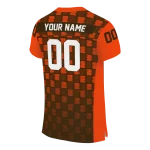 custom cleveland browns stacked rectangle brown jersey best selling