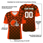 custom cleveland browns stacked rectangle brown jersey best selling
