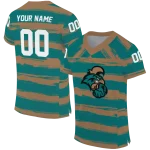 custom coastal carolina chanticleers art stripe green jersey best selling