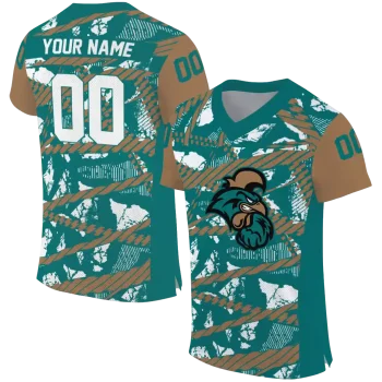 custom coastal carolina chanticleers camo shatter green jersey best selling