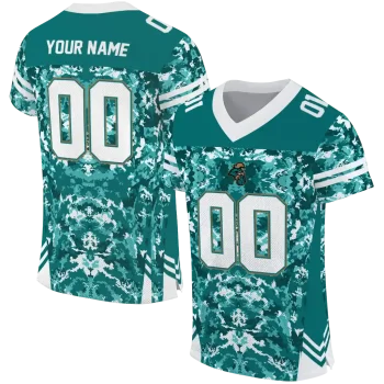 custom coastal carolina chanticleers mirrored pattern green jersey best selling