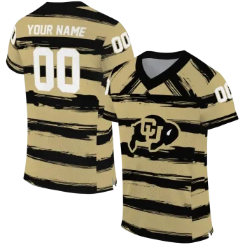 custom colorado buffaloes art stripe gold jersey best selling