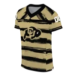 custom colorado buffaloes art stripe gold jersey best selling