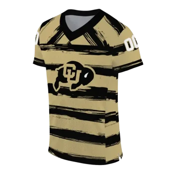 custom colorado buffaloes art stripe gold jersey fashion forward