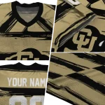 custom colorado buffaloes art stripe gold jersey best selling