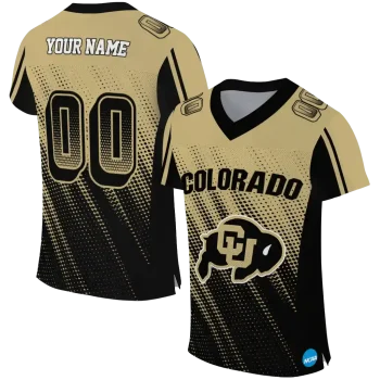custom colorado buffaloes halftone flow gold black jersey best selling