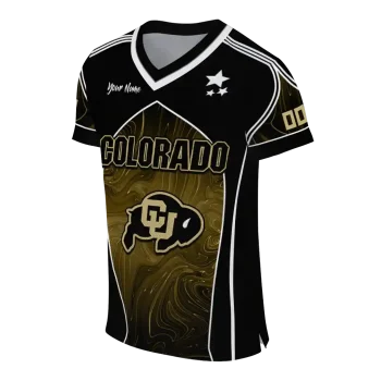 custom colorado buffaloes halftone slant gold black jersey fashion forward