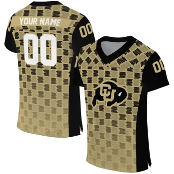 custom colorado buffaloes stacked rectangle gold jersey best selling