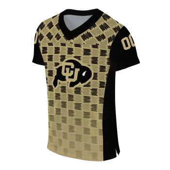 custom colorado buffaloes stacked rectangle gold jersey fashion forward