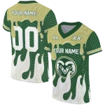 custom colorado state rams dripping flames green white jersey best selling
