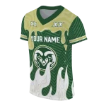 custom colorado state rams dripping flames green white jersey best selling