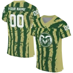 custom colorado state rams stripe splatter green jersey best selling