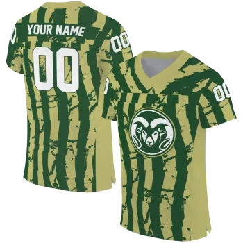 custom colorado state rams stripe splatter green jersey best selling