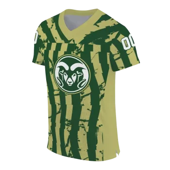 custom colorado state rams stripe splatter green jersey fashion forward