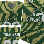 custom colorado state rams stripe splatter green jersey best selling