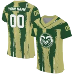 custom colorado state rams striped texture green jersey best selling