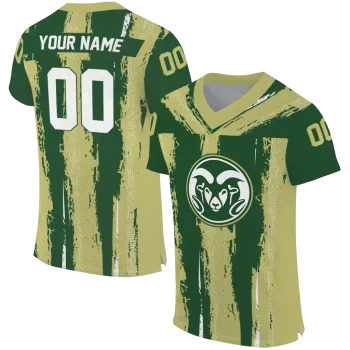 custom colorado state rams striped texture green jersey best selling