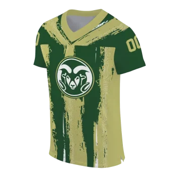 custom colorado state rams striped texture green jersey fashion forward